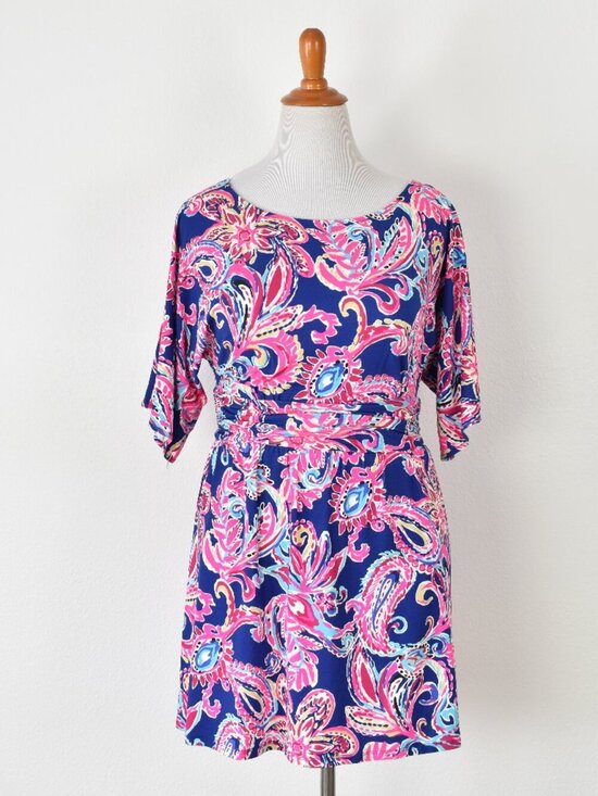 Lilly Pulitzer Pants - Lilly Pulitzer Parigi Boat Neck Romper Flitting About - M